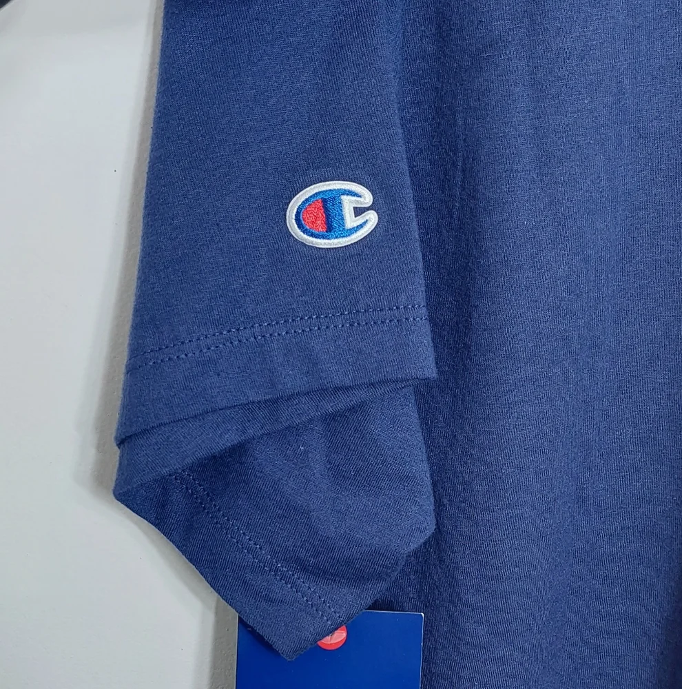 Champion Men's Size Small Shirt Short Sleeve Football Blue Top Tee - Picture 4 of 10